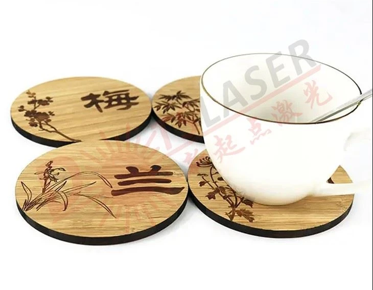 CO<sub>2</sub>Coaster gravat cu laser CO<sub>2</sub> Laser Engraving Coasters