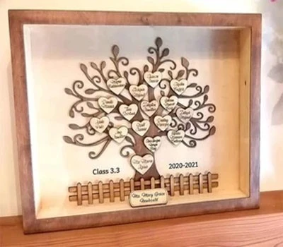 Engraving letter through laser engraver